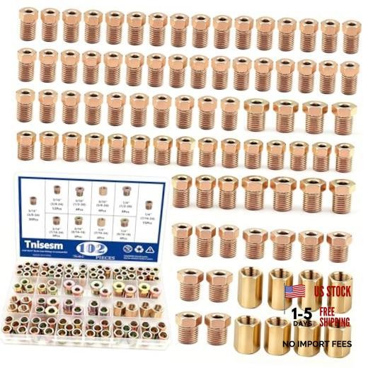 102Pcs 3/16″ & 1/4″ Brake Line Fittings Assortment Kit,3/8 102PCS-3/16“&1/4”