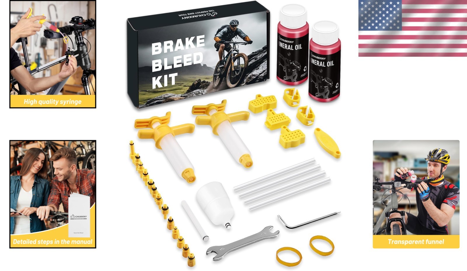 Universal Hydraulic Brake Bleed Kit for Shimano TEKTRO TRP – 120ML Mineral Oil