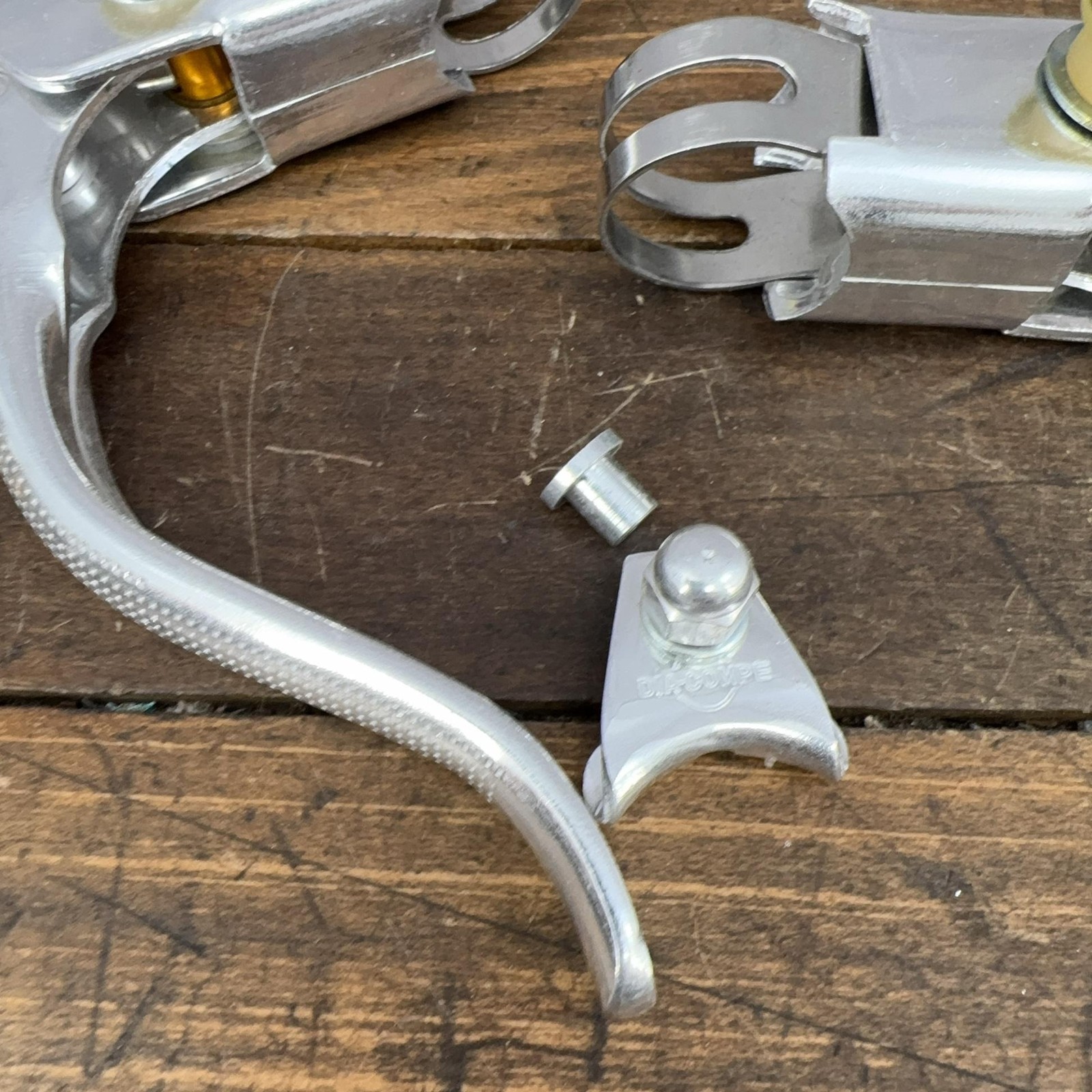 Vintage Schwinn Brake Levers Pair Caliper 9787A NOS Silver 4-Finger Cables Grey