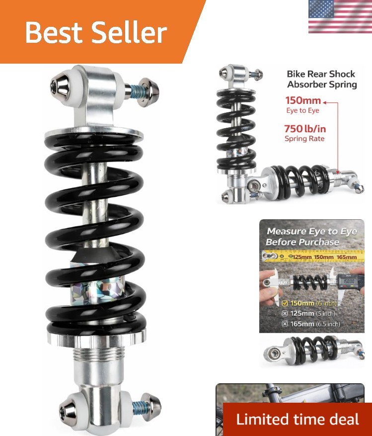 Universal Fit 150mm Rear Shock Absorber for Mountain Bikes – Alloy Steel Design