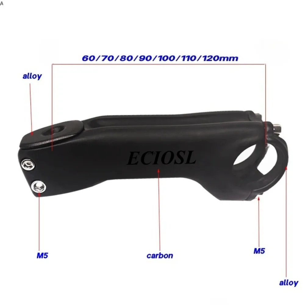Carbon Fiber Bike Stem -10° MTB Road Handlebar 31.8mm 60-120mm Lightweight