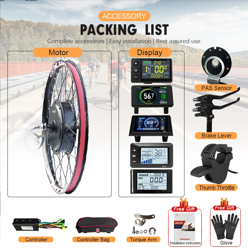 48V 1000W Brushless Gearless Front/Rear Hub Motor for Mountain Electric Bicycle