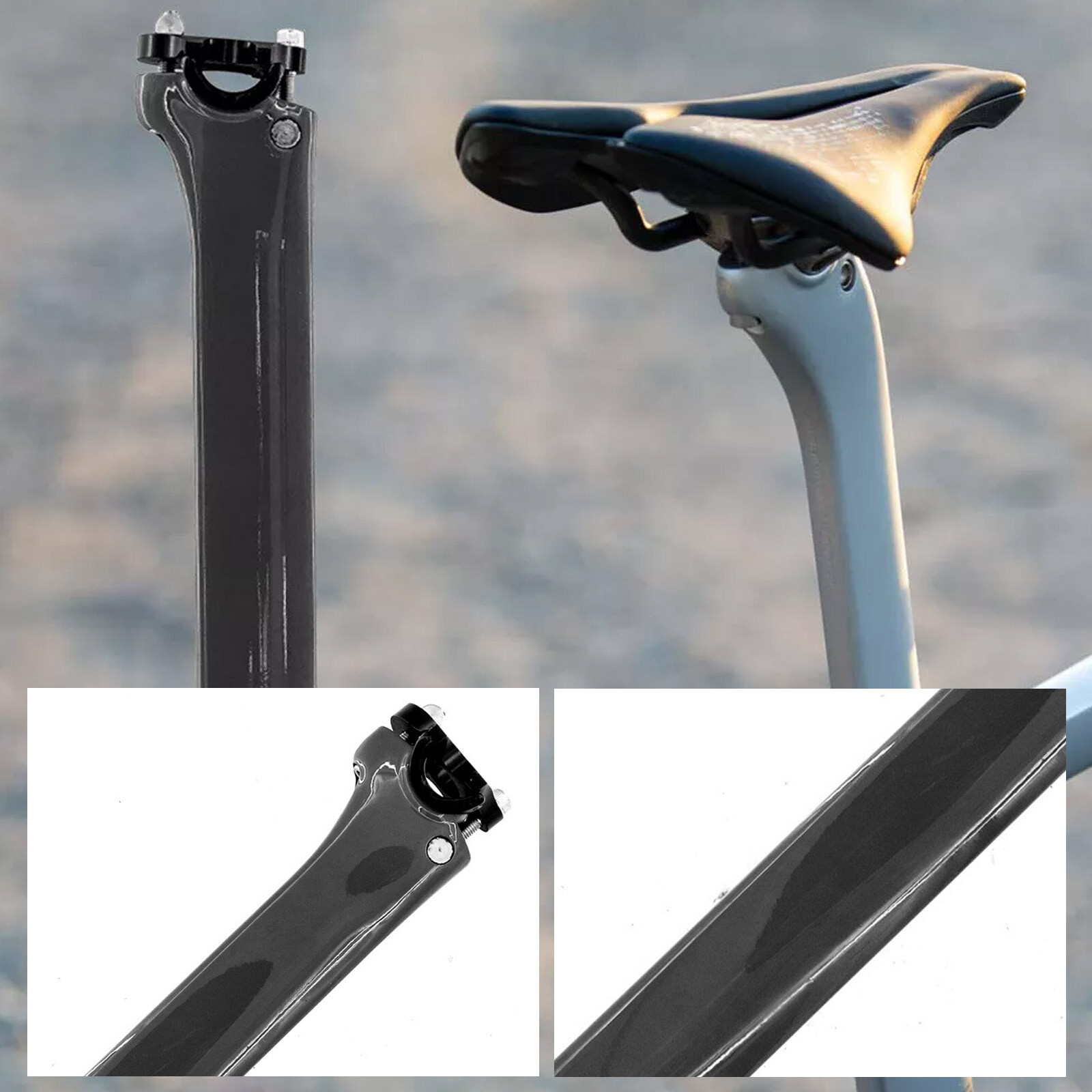 Full Carbon 340mm 0mm Offset Bicycle Seatpost for DOGMA F Bike Frame Saddle TuKL