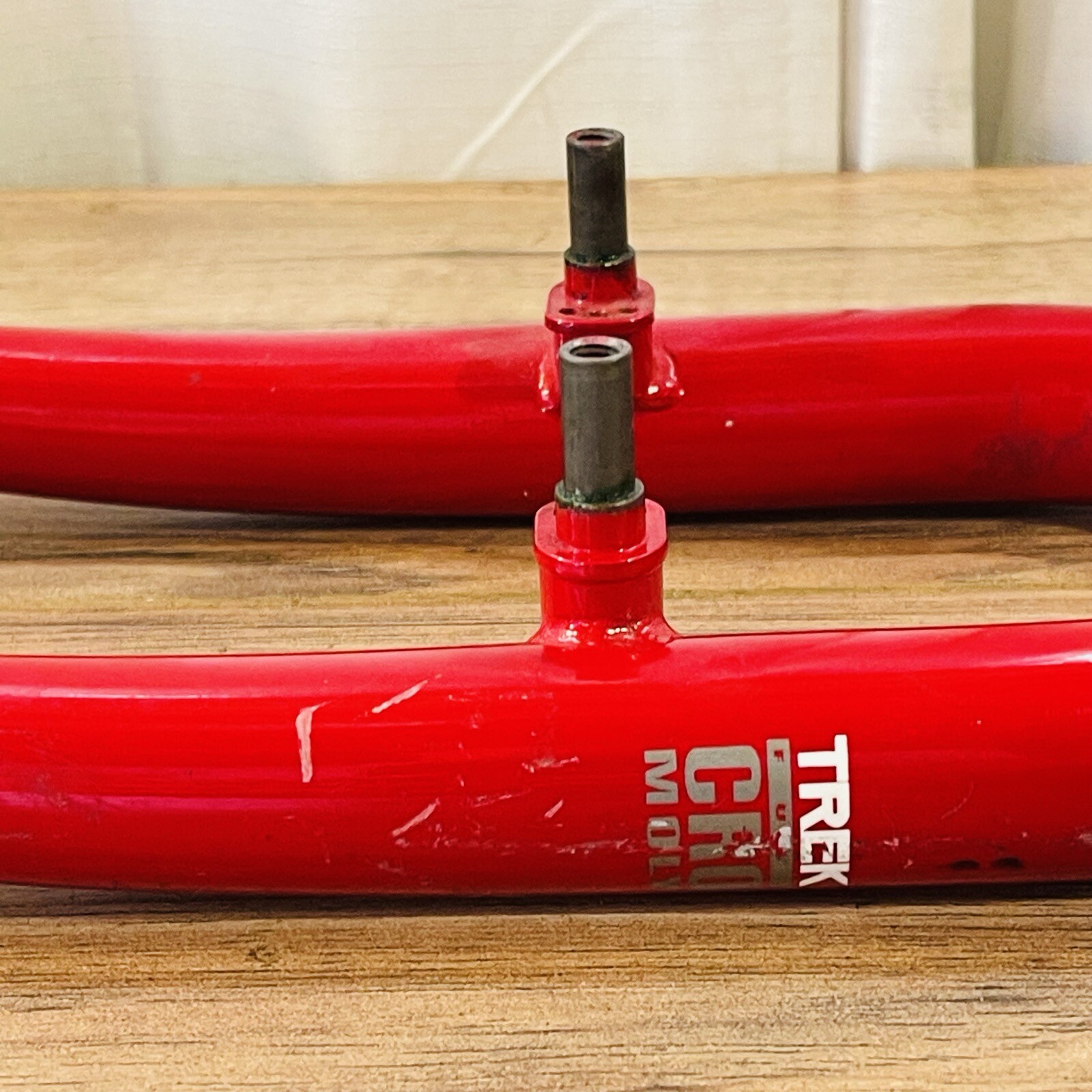 Trek Full Chromoly Steel MTB Fork 1-Inch Threaded 26 188 Steerer 395 AtoC Red 
