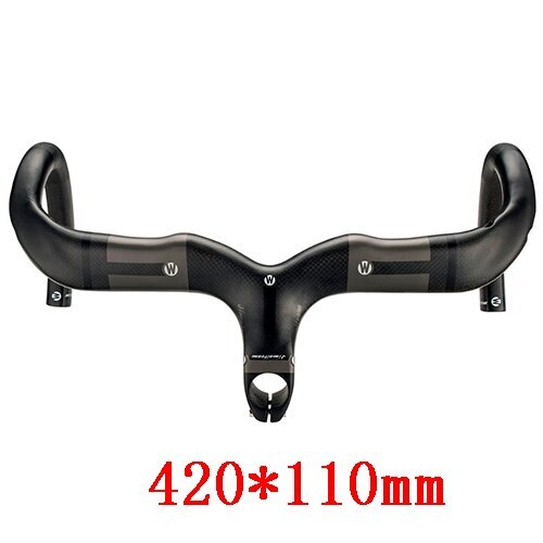 400/420/440mm Carbon Road Bike Bent Bar Internal Routing Bicycle Handlebar