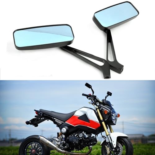 Devilmotor Rectangle Motorcycle Bobber Mirrors for Cruiser Chopper with Black