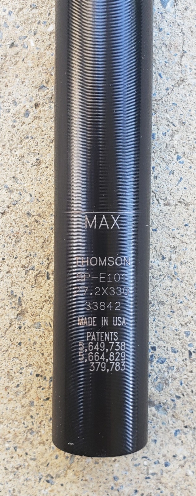 THOMSON ELITE BLACK Aluminum 27.2mm x 330mm Length ZERO SETBACK SEATPOST 232 GR