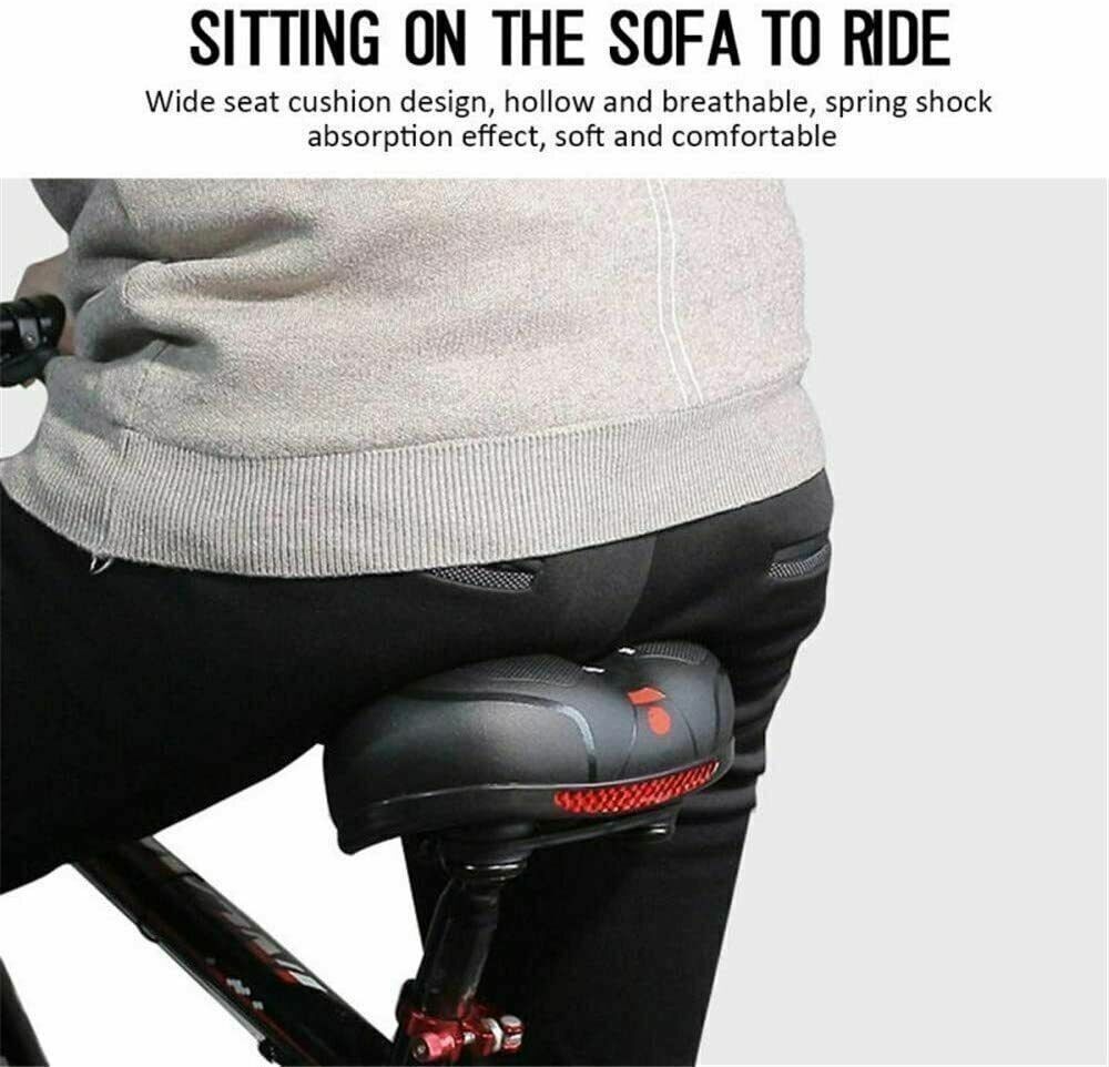 Extra Wide Big Bum Bike Bicycle Saddle Seat,Gel Cushion Sporty Soft Comfort Pad