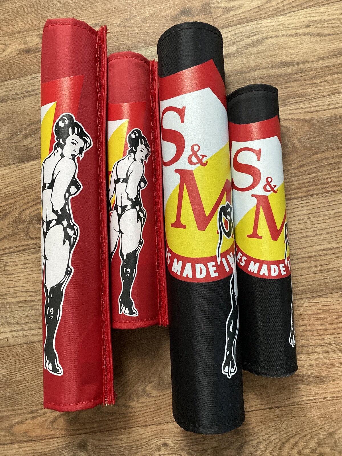 S&M SHIELD WHIP GIRL PADSET PADS RED 2 PIECE RETRO OLD SCHOOL BMX BIKE BIKES