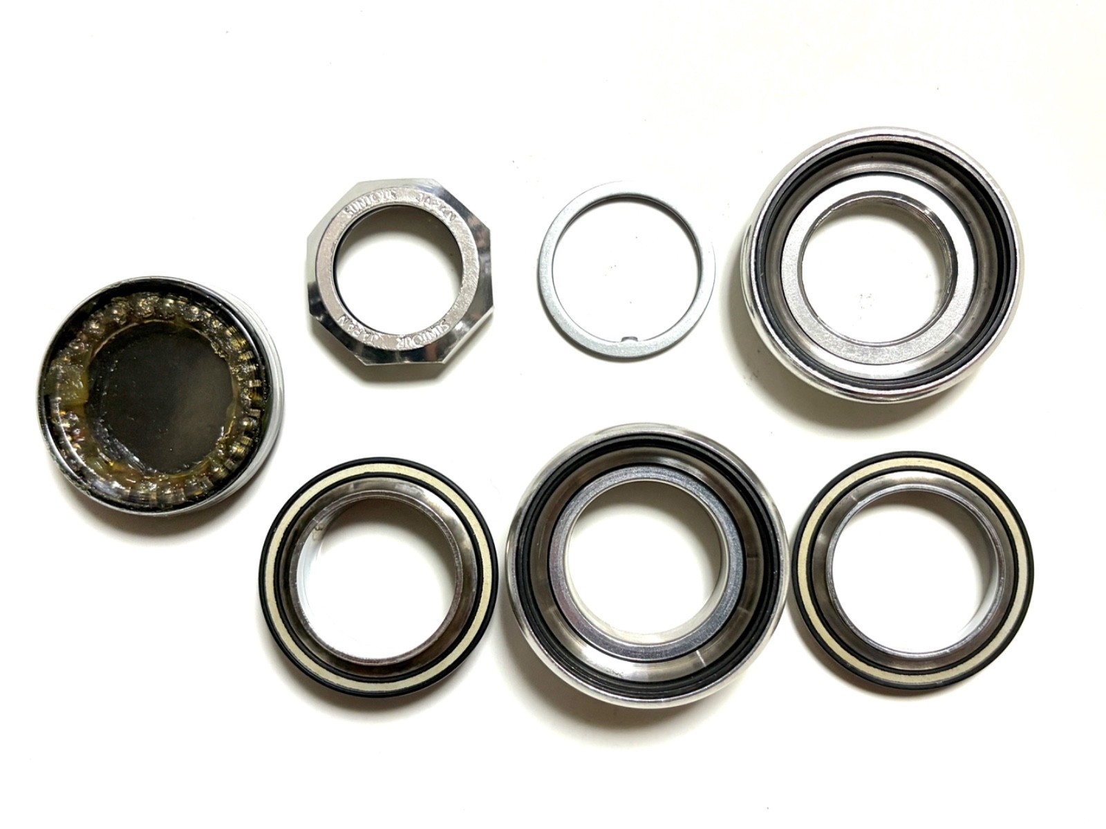 NOS Vintage Suntour Headset 1″ JIS 27.0/30.0mm Aluminum Alloy Steel Japan