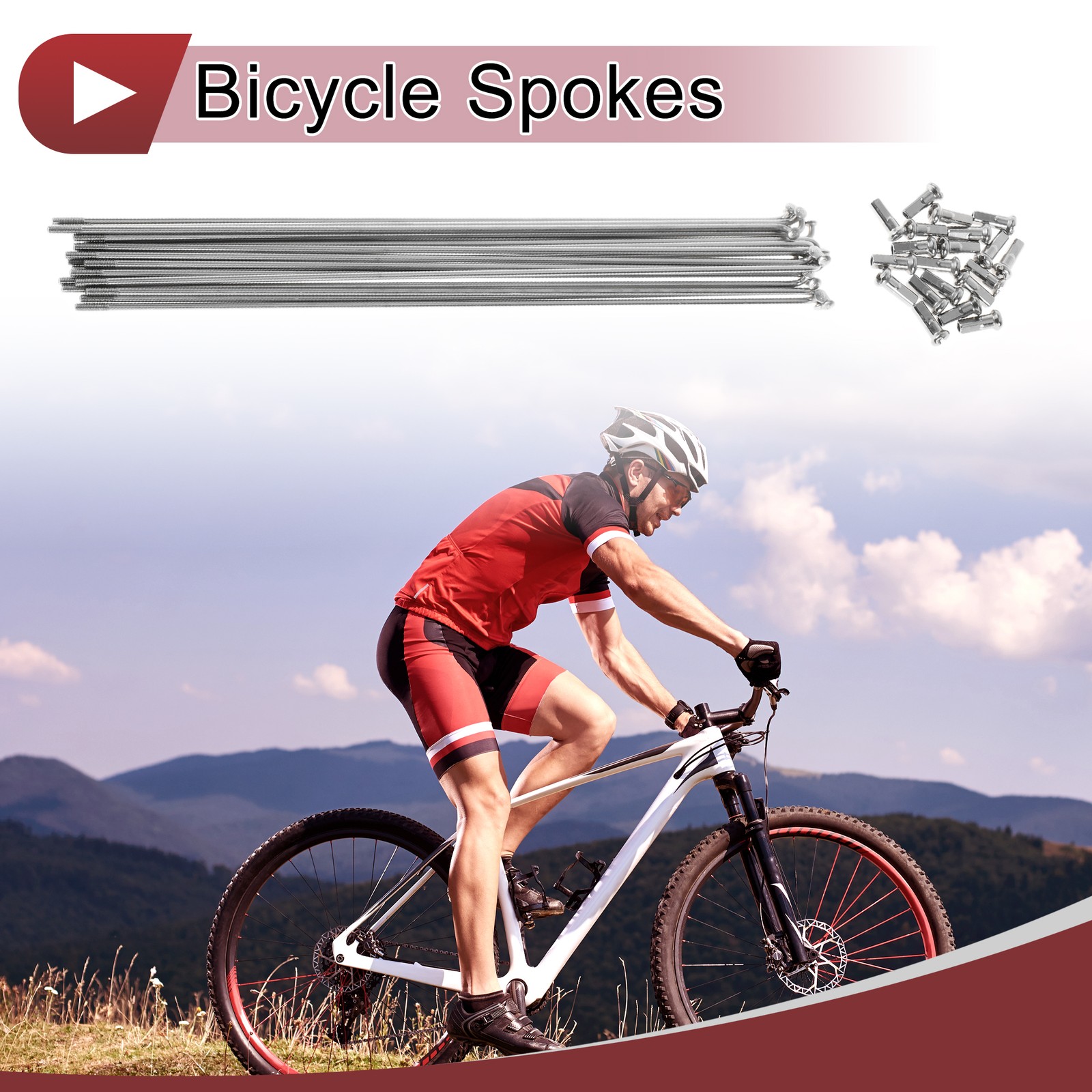 20Set 13G Bicycle Spokes 231mm Bike Wheel Spokes 304 Stainless Steel Silver Tone