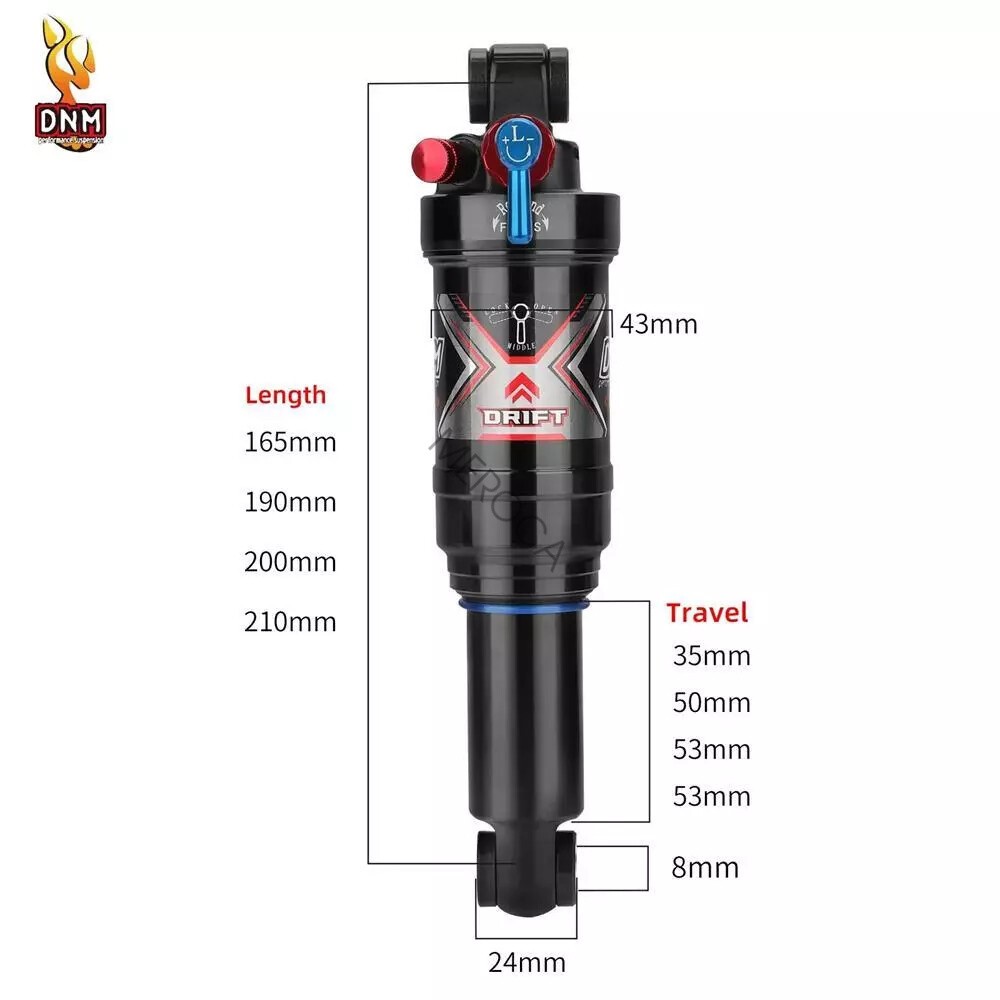 DNM Air Shock Suspension Mountain Bike Bicycle Rear Shock 165-230mm MTB AO-8RC