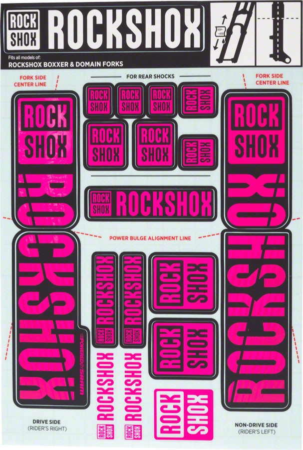 RockShox Fork Decal Kit – 35mm Dual Crown, Magenta