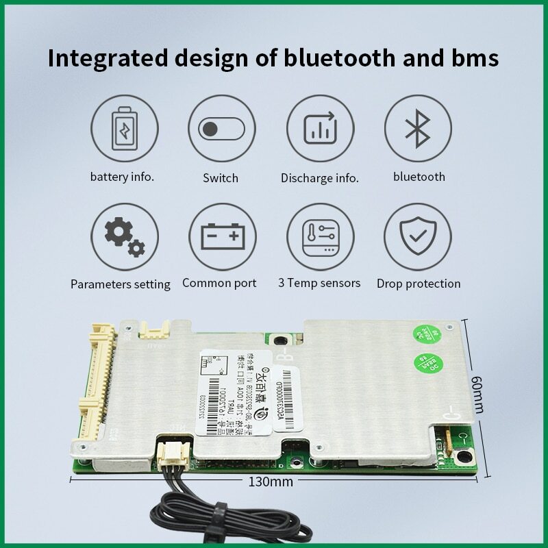 Smart BMS 24V – 60V Lifepo4 40A 50A 80A 100A Lithium 6S 8S 10S 13S 16S 20S 22S