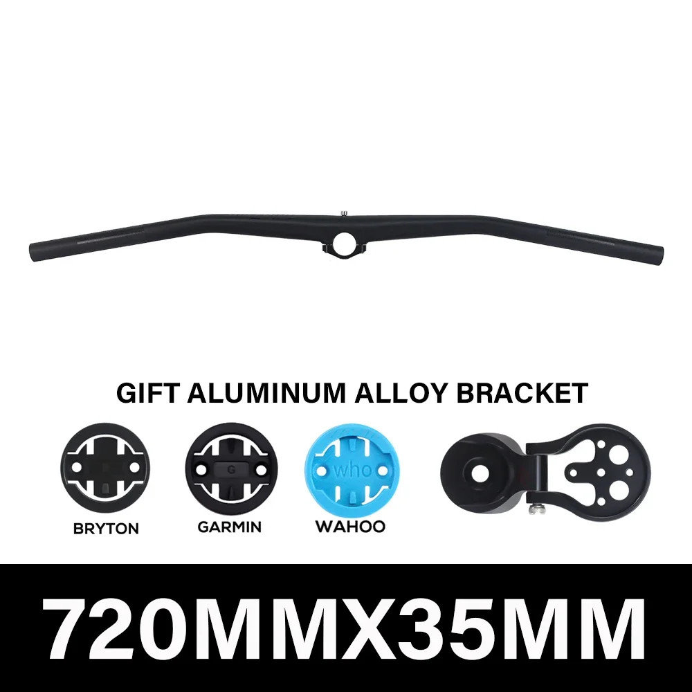 Carbon Fiber MTB Bike Integrated Handlebar Matte 35*720mm with Computer Mount
