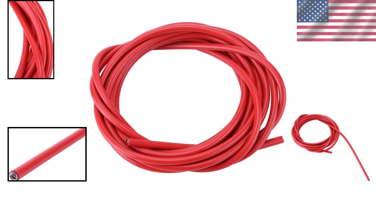 Lightweight 3m Brake and Shift Cable Housing – Red Rubber & Steel for Bicycles