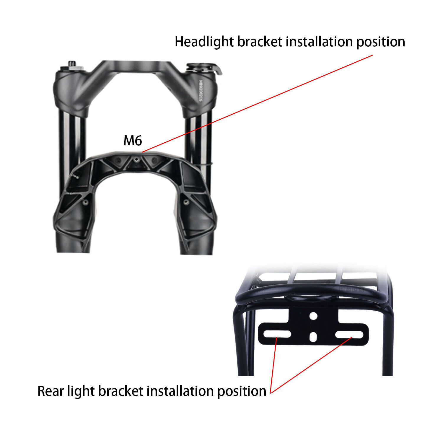 E-bike 36V/48V/60V Headlight Taillight Mount Bracket Turn Signal Light Sets