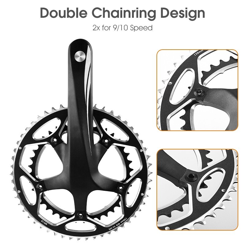 WEST BIKING Road Bike Bicycle 130mm BCD 39T/53T Double Chainrings Tooth Plate