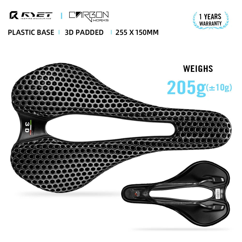 RYET Ultralight 3D Saddle 145/150mm Carbon Fiber Rail 180g Road Gravel MTB