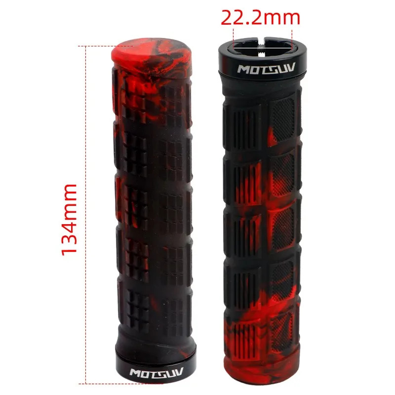 MTB Bike Handlebar Grips Aluminum Lock On Dual Color Rubber Ergonomic