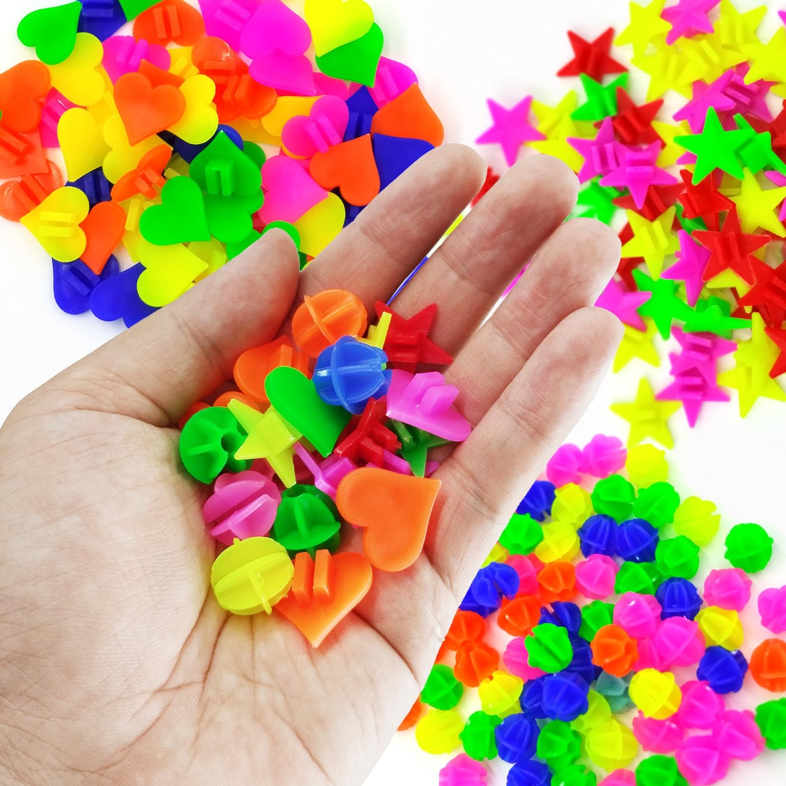 315 Pcs Bike Wheel Spoke Beads Assorted Colors 3 Shapes