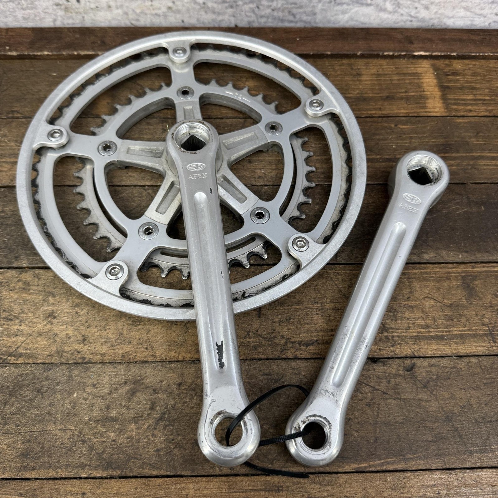 Vintage SR Apex Crankset 118 BCD Double 52T 170mm Square Taper Crank 1981 Japan