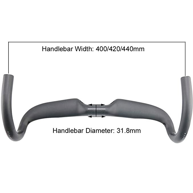 40/42/44 Road Bicycle Drop Bar Carbon Fiber 31.8 Bike Handlebar Internal Routing