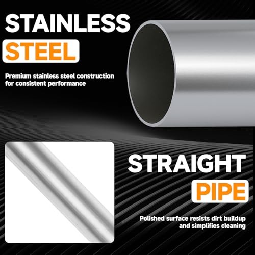 Straight Exhaust Pipe OD, Stainless Steel 50″ Long Mandrel 2.5″ 50 INCH