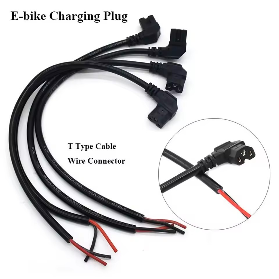 Electric Bike Battery Charging Socket Male / Female plug Battery Charger cable