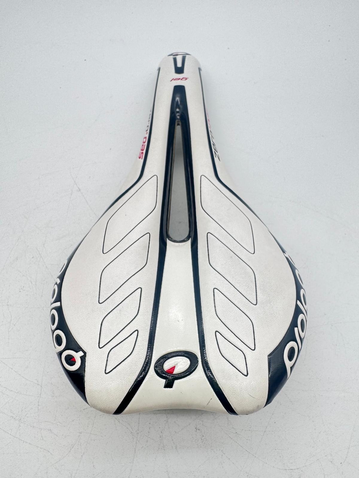 Prologo Zero Pass Gel Bicycle Saddle Pro White, Red and Black