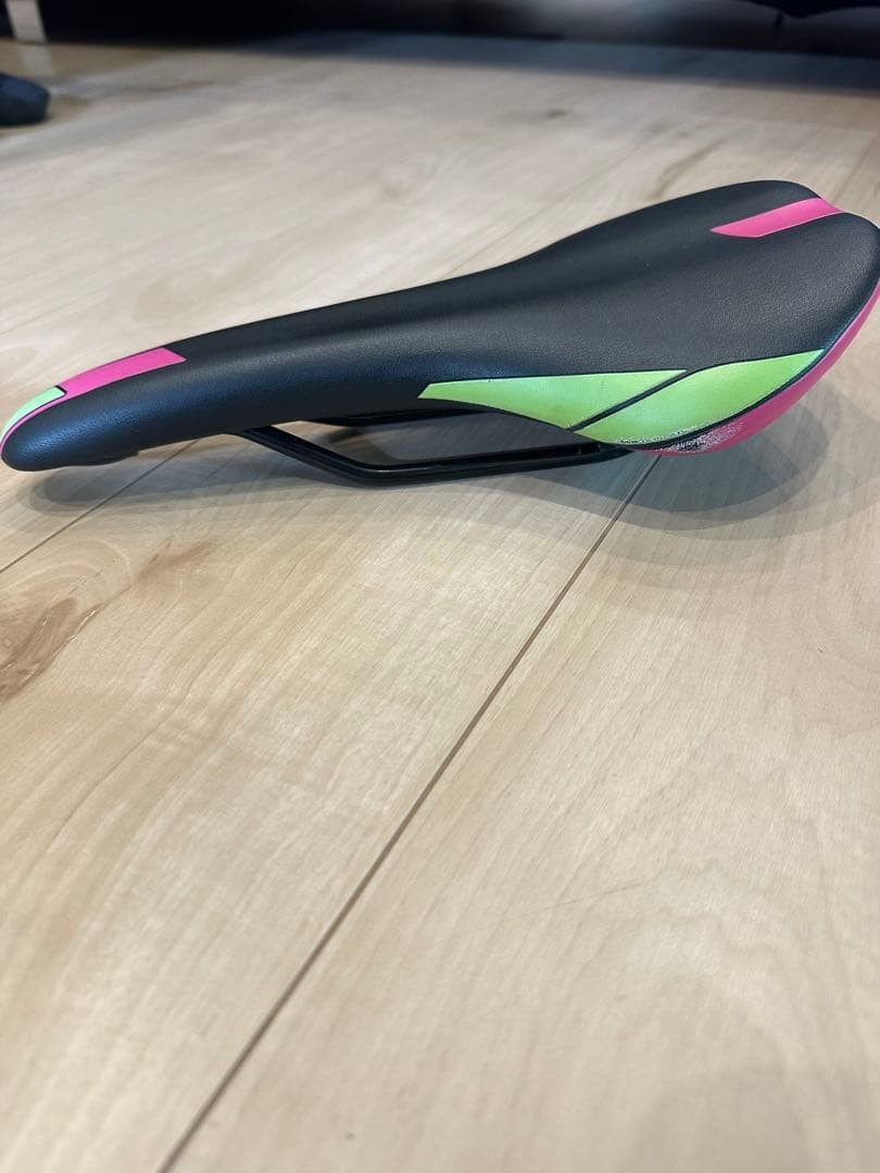 Bicycle Saddle Black Pink Light Green Sporty Design New Condition