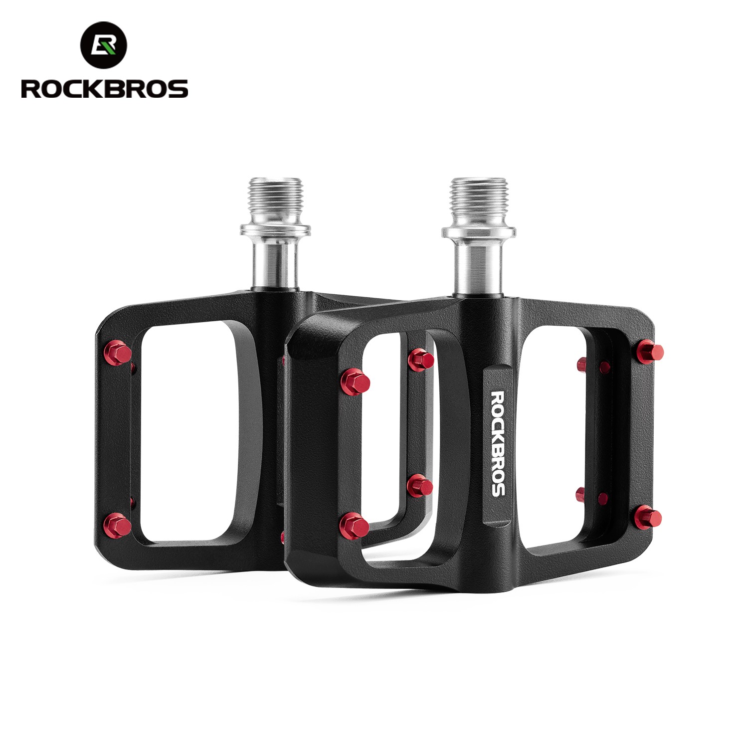 ROCKBROS Bicycle Pedals Black Flat MTB Pedals Magnesium Alloy 3 Bearings Durable