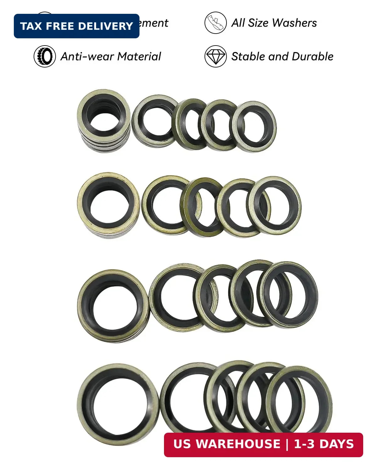 Fuel Sealing Washers Fit for Banjo Bolt 8mm 10mm 12mm 14mm Compatible with Dodge