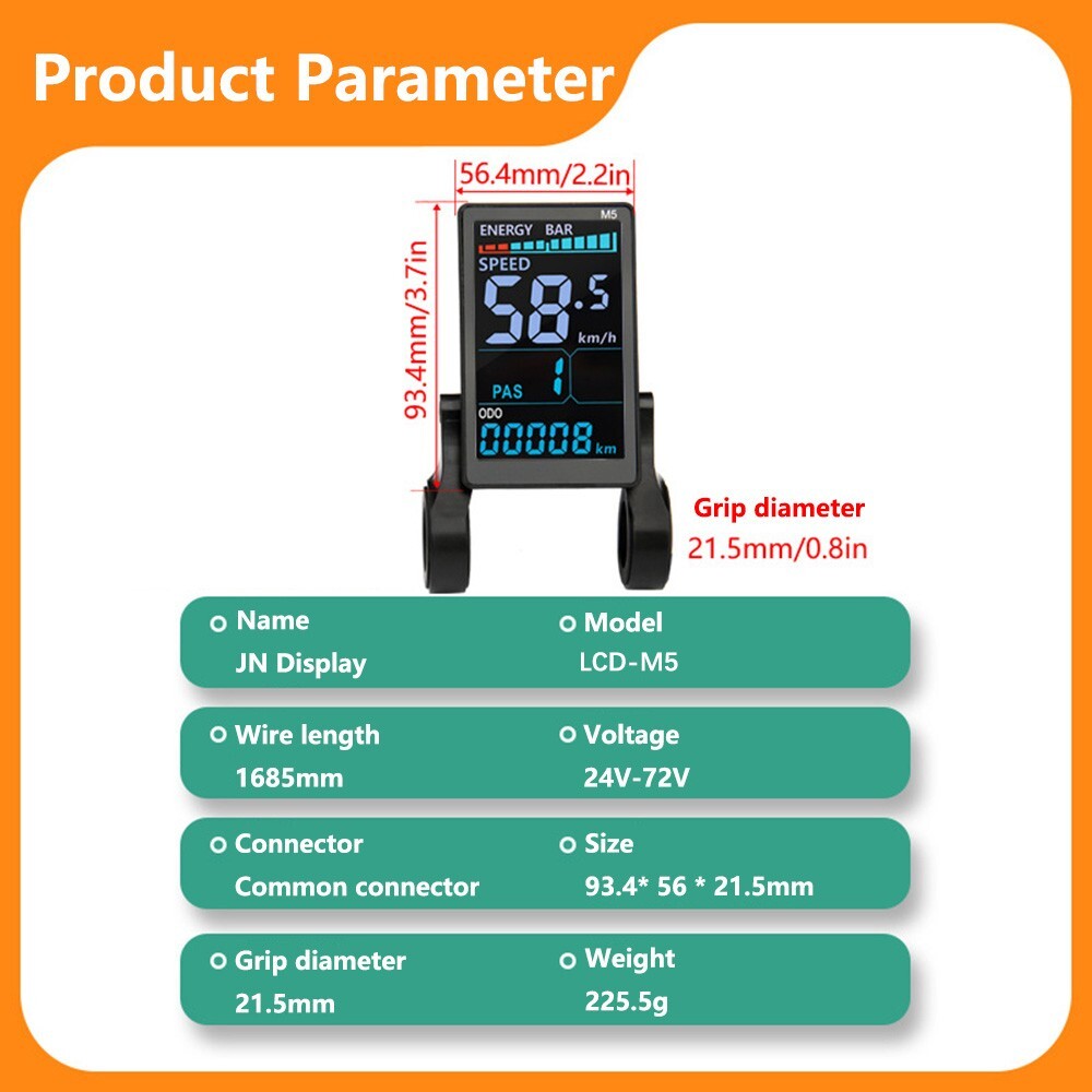 Ebike LCD Display Screen Meter M5 Speed Controller For MTB Electric Bicycle