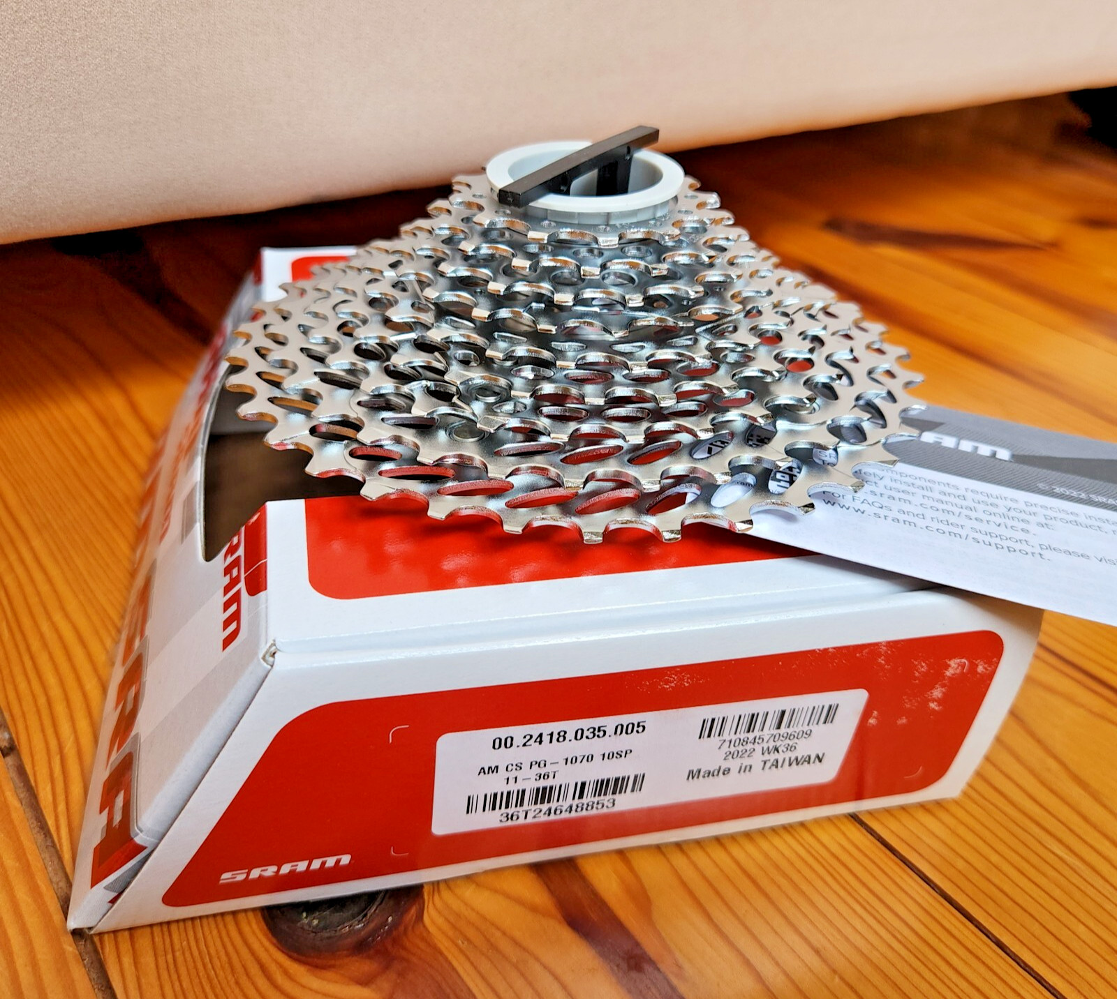 Genuine Sram Cassette, PG-1070, 10 Speed, 11/36, Silver, Brand New In Box