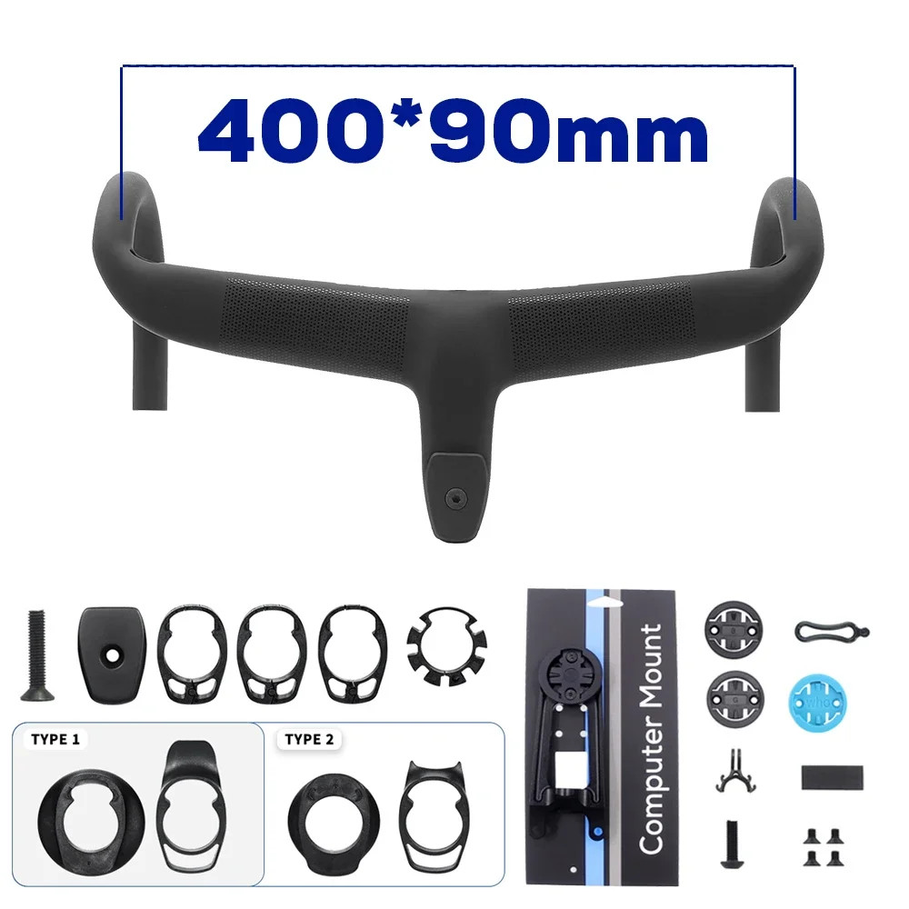 -10 Degree Carbon Fiber Integrated Road Bike Handlebar Internal Cable Routing