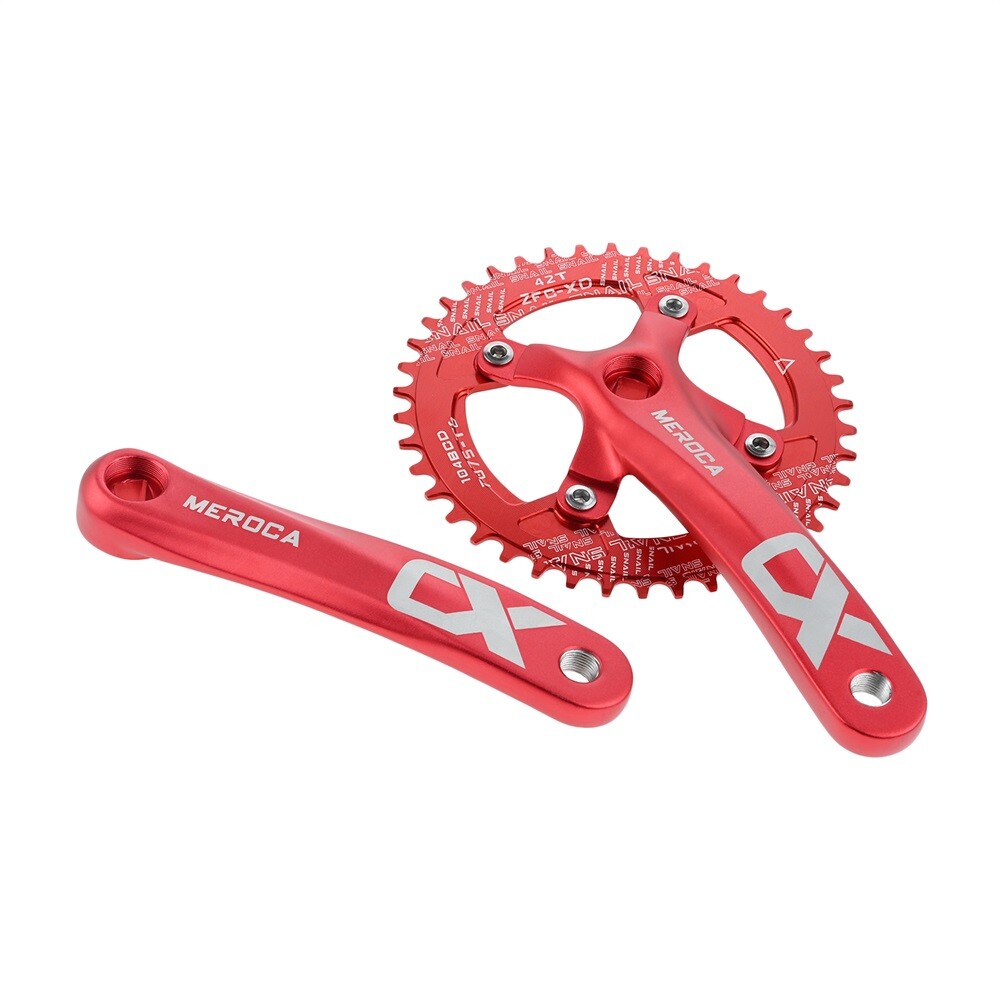 42T MTB Bicycle Crankset Bottom Bracket Aluminum Alloy 104BCD Chainring Red