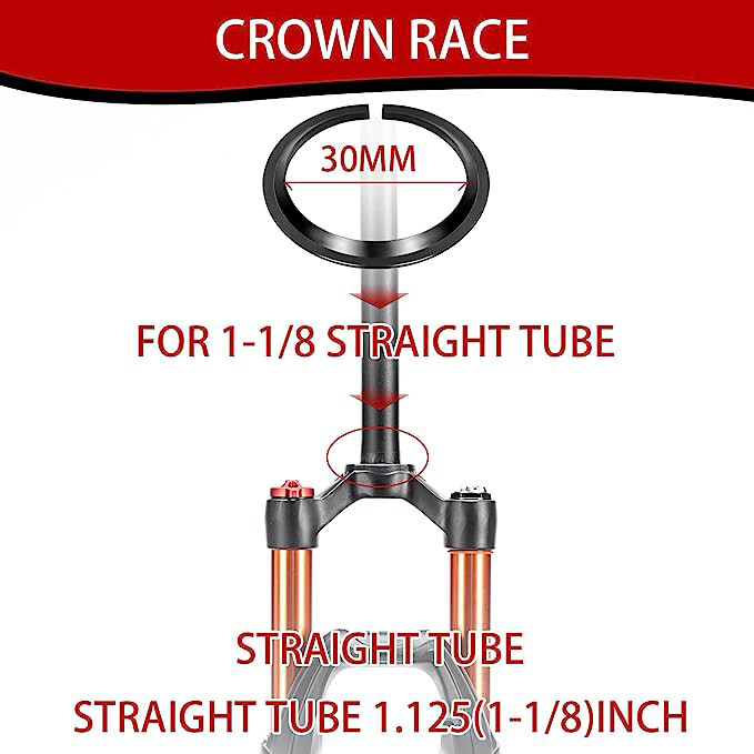 Sealed Bearing Headset 44mm Aluminum MTB BMX Bike for 1-1/8″ Straight Fork Frame