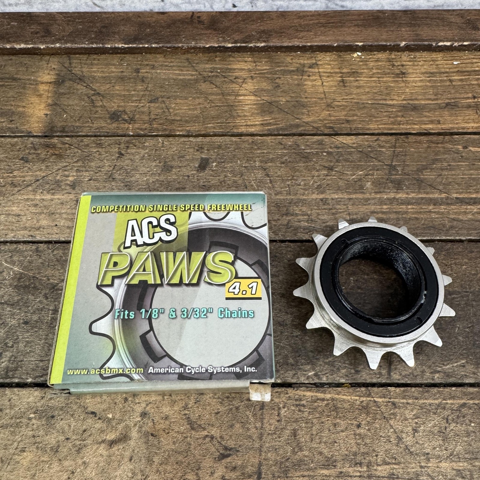 ACS PAWS M30 Single Speed Freewheel 14T 3/32 Silver BMX Threaded Metric M30x1