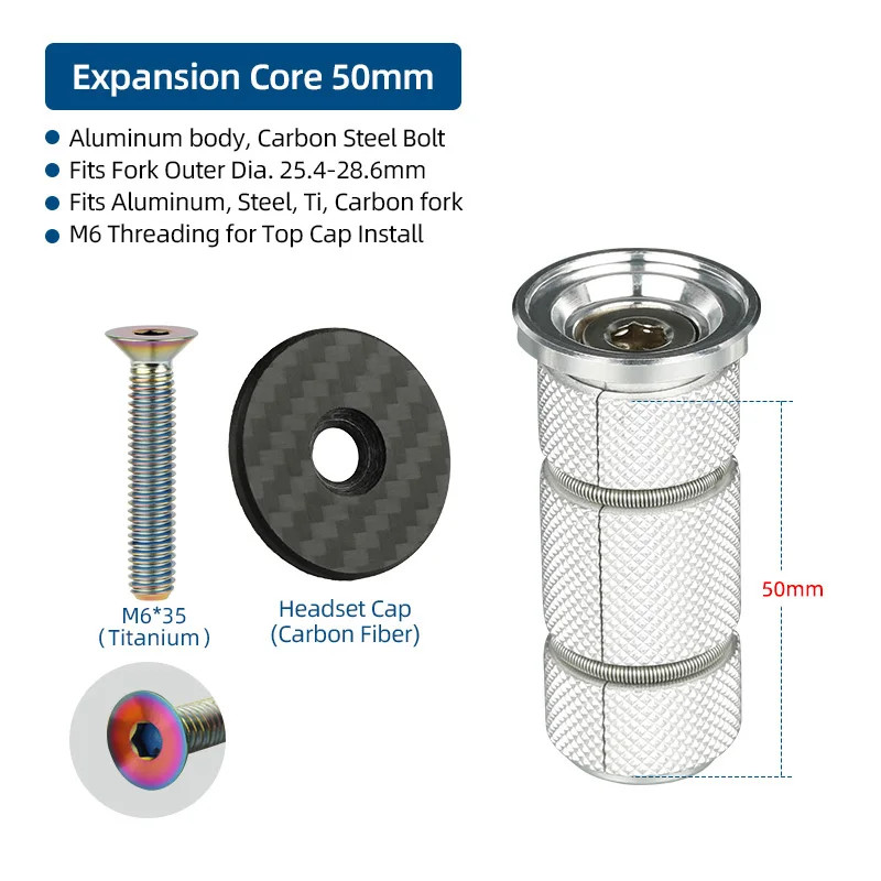 Bicycle Compression Plug Steerer Headset Expansion Bolts Insert Bowl Top Cap Mou