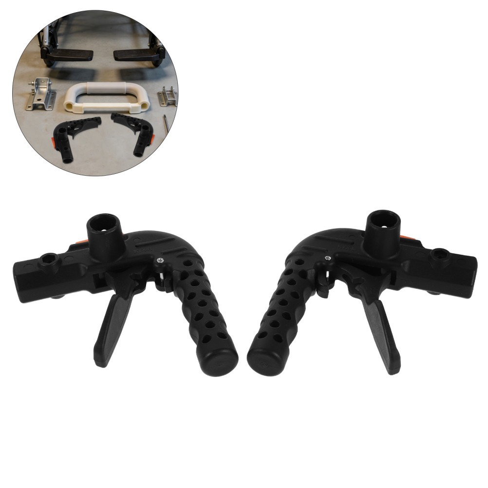 1 Pair Wheelchair Brake Handles Replacement Durable Plastic Metal Rubber