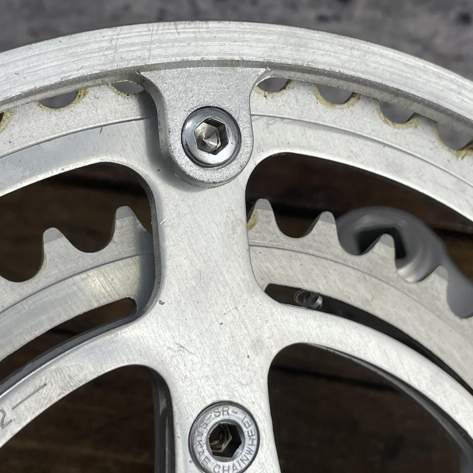 Vintage SR Apex Crank Set NOS 170 mm 86 BCD Alloy Double Chainring Bolt 1980s