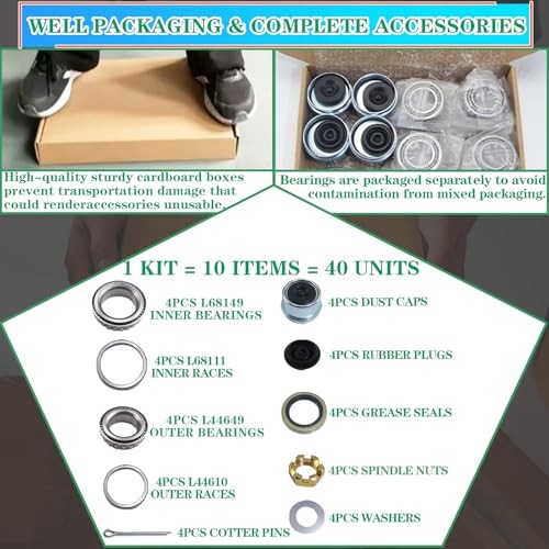 3500 lbs L68149 L44649 Bearing Kits for 1-3/8» to 1-1/16» #84 Spindle 4 Sets
