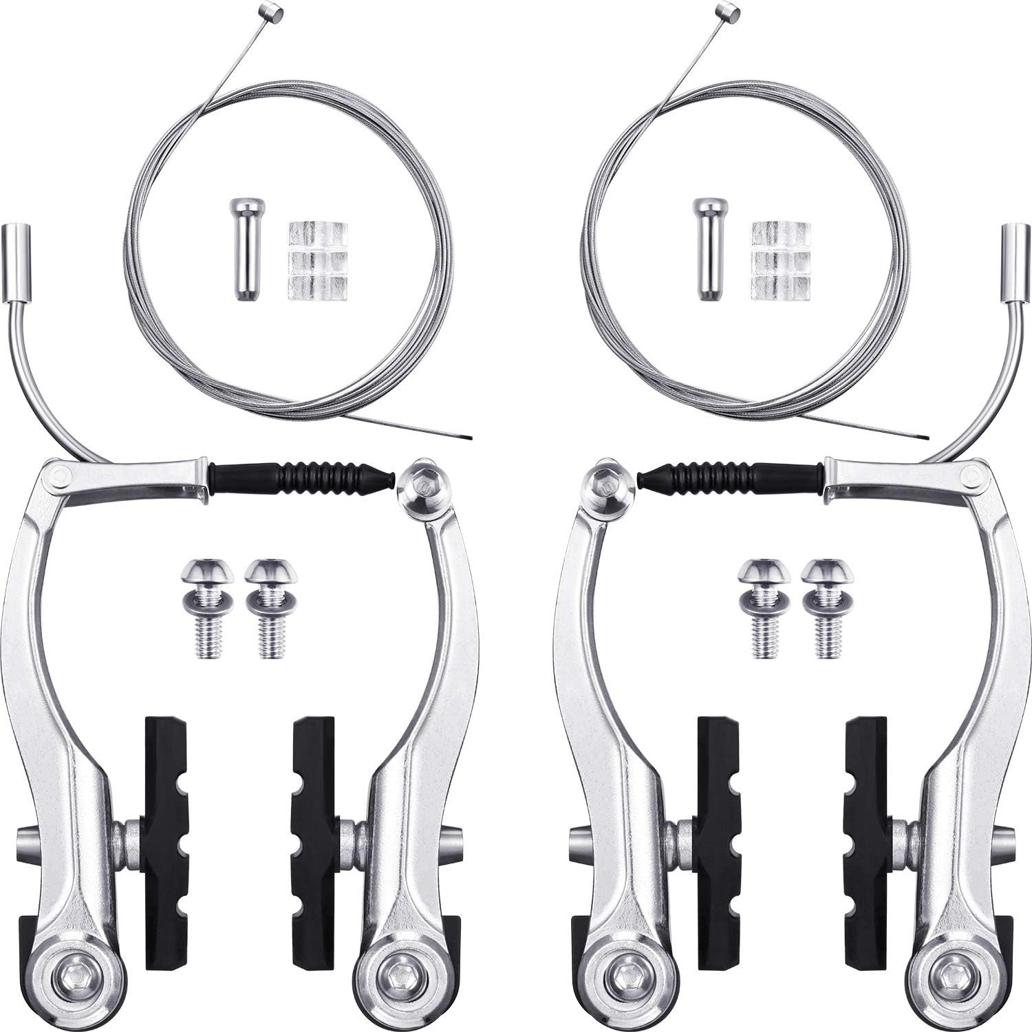 Universal Mountain Bike Brakes Set – 2 Pairs, Replacement for Most Bicycles, Inc
