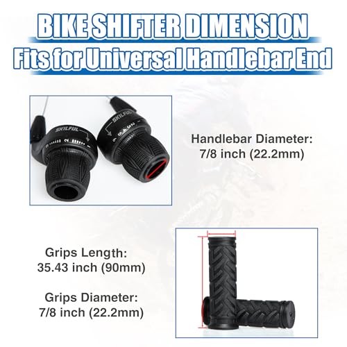 21-Speed Twist Shifter Lever – 3×7 Speed – Black – 3×7 Speed with Grips