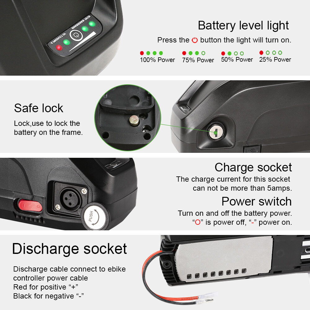 Electric Bike Battery 48V 36V 17.4Ah Hailong Ebike Battery 48V Lithium Battery