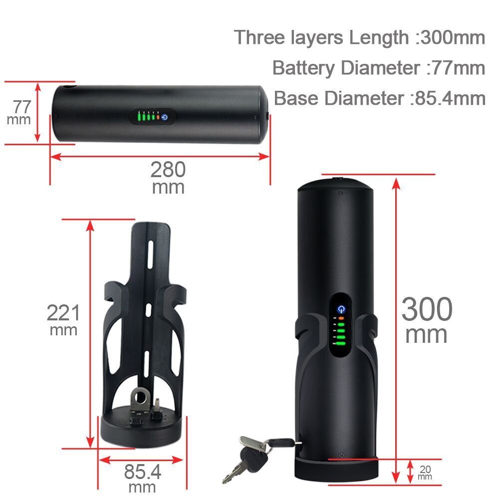 UPP Mini Water Bottle Li-ion Ebike Battery 36V 48V 7Ah 10.5Ah for 50W-500W Motor