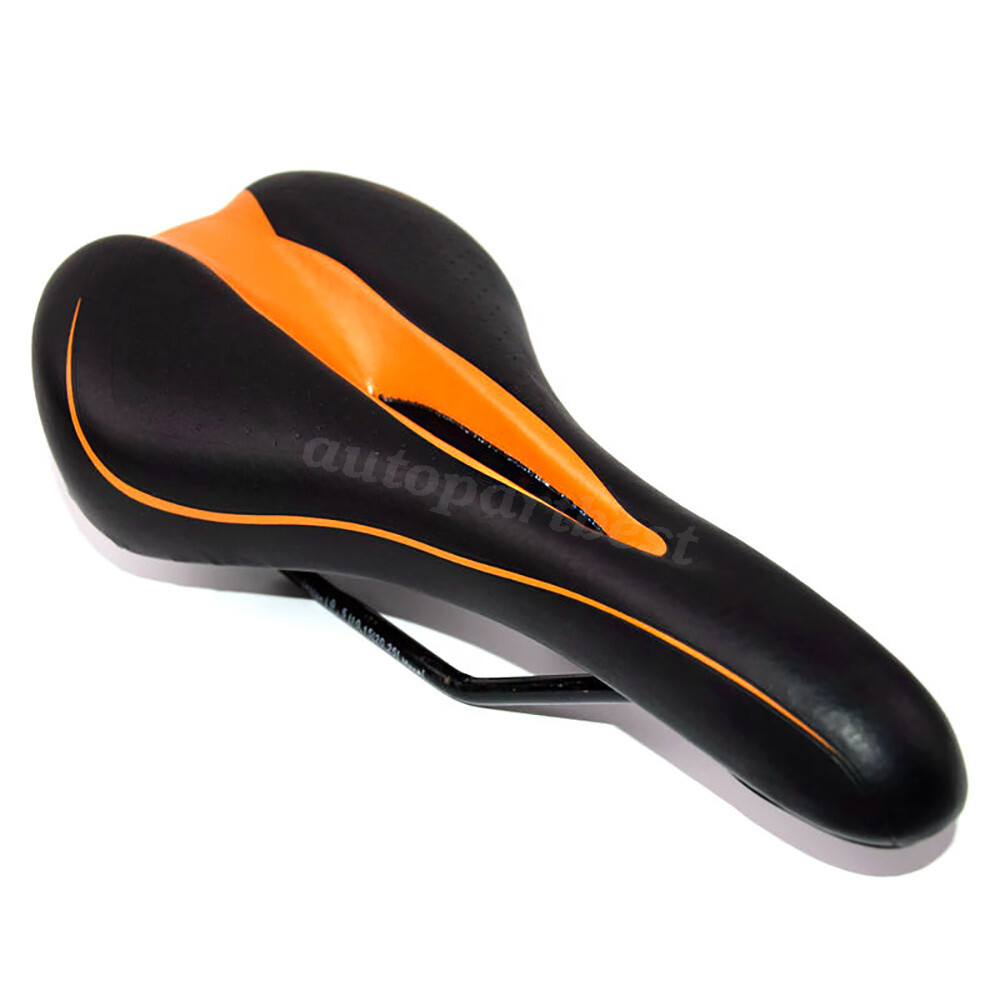 MTB Bicycle Saddle Soft Hollow Comfort Orange Black Road Bike Seat Cushion Pad