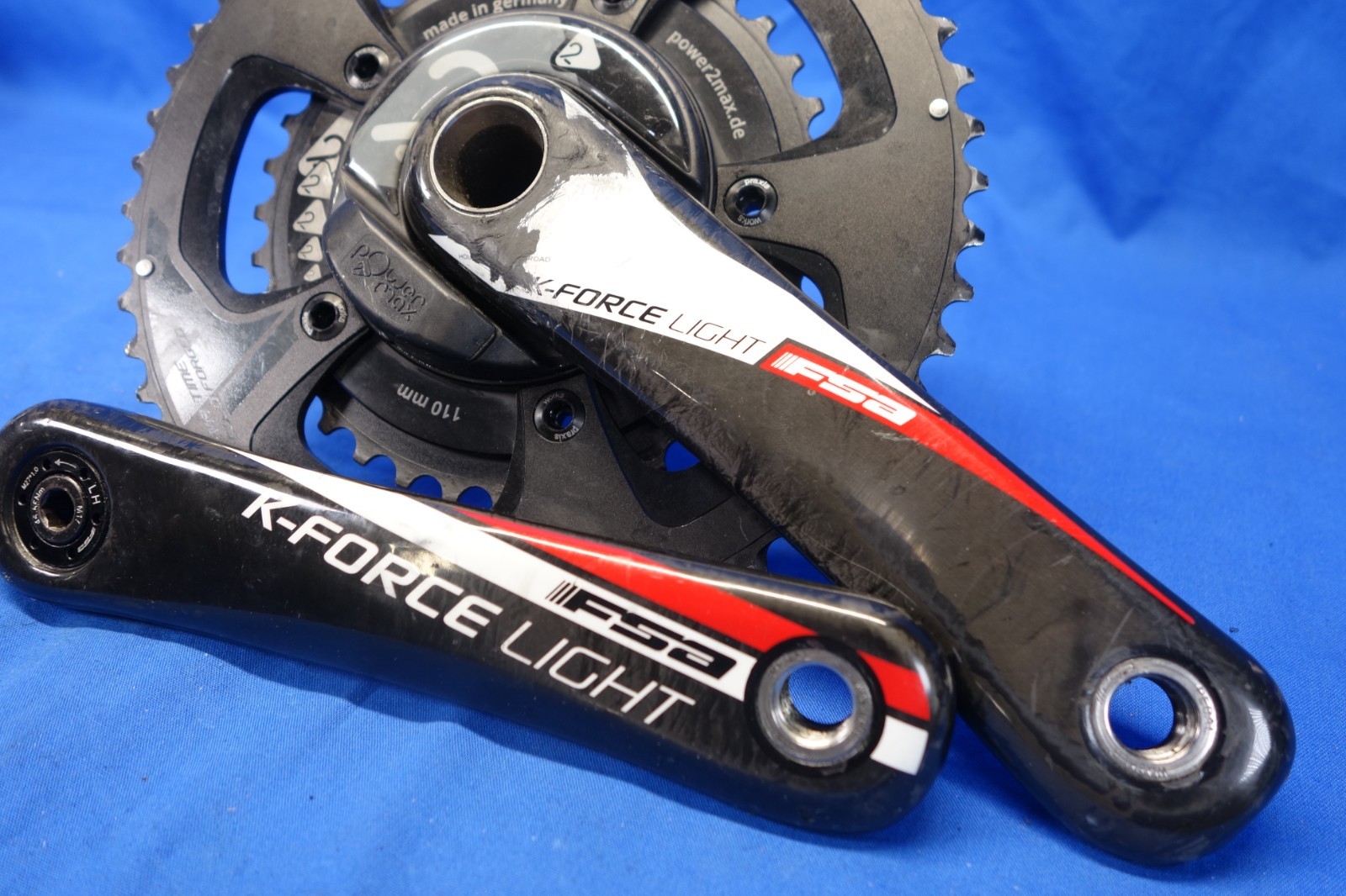 FSA K-Force Light Carbon Road Bike Crankset, 52/36t, 170mm Power2Max Power Meter