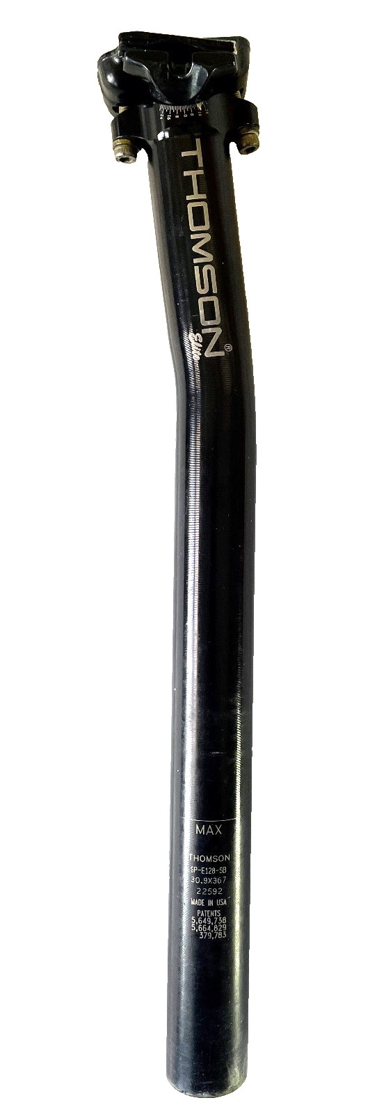 Black Thomson Elite Setback Seatpost SP-E128 30.9mm x 367mm